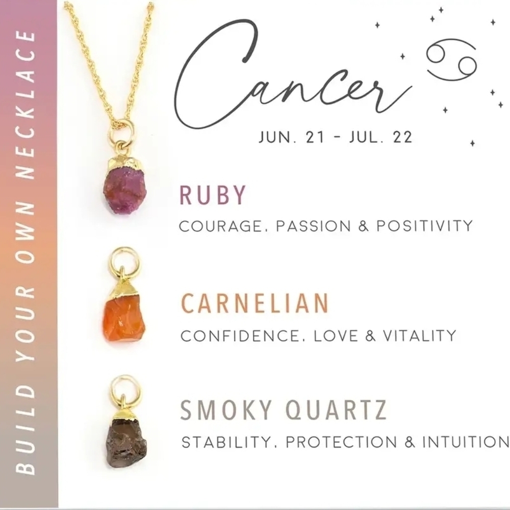 3 Crystal Cancer Birthstone Necklace